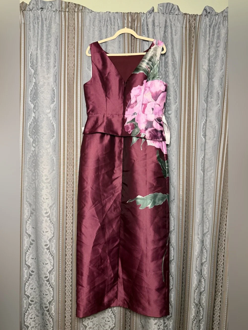 Kay Unger Luciana Column Gown Mulberry - Picture 7 of 9